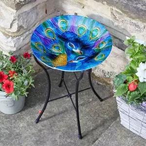 Peacock Birdbath