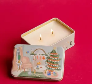 Persimmon & Chestnut Christmas Scented Candle Tin - image 2