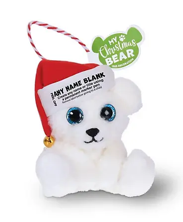 Personalised Name Christmas Bear Decoration - image 1
