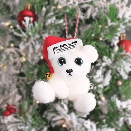 Personalised Name Christmas Bear Decoration - image 2