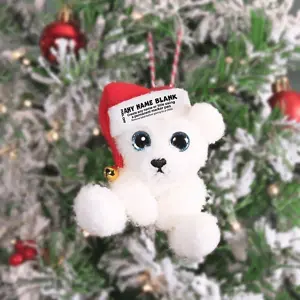 Personalised Name Christmas Bear Decoration - image 2