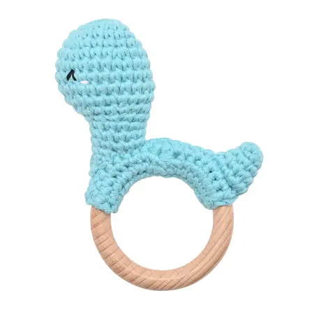 Petit Cheri Crochet Dinosaur Rattle - Diplodocus