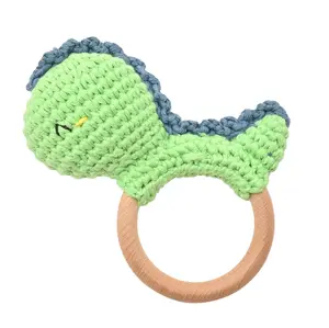 Petit Cheri Crochet Dinosaur Rattle - T-Rex