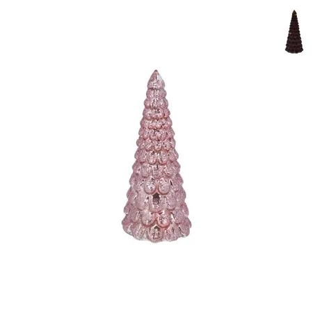 Pink Glass LED Tree Orn, Sml