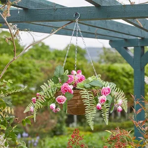 Pink Perfection Artificial Hanging Basket 30cm - image 1
