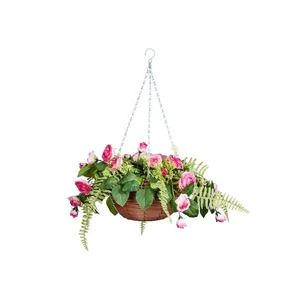 Pink Perfection Artificial Hanging Basket 30cm - image 2