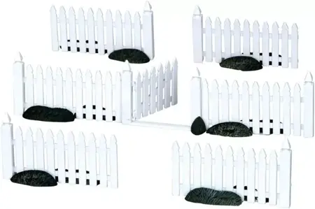 PLASTIC PICKET FENCE, SET OF 7