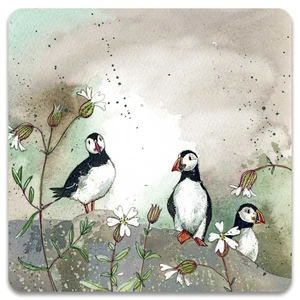 Puffins Fridge Magnet by Alex Clark