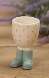 Queen Of The Garden Floral Ceramic Welly Boot Egg Cup