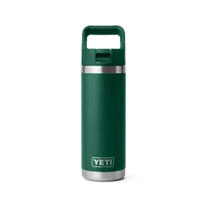 RAMBLER 18 OZ COLOUR STRAW BOTTLE BLACK FOREST GREEN