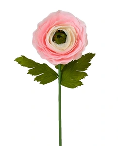 Ranunculus ranunculus on stem polyester 110cm green w leaf stem