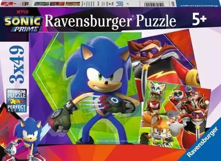 Ravensburger Sonic Prime 3 x 49 Piece Jigsaw Puzzles