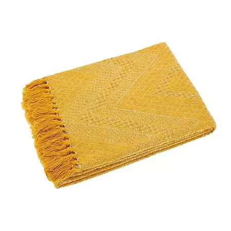 Recycled cotton throw ochre - image 1