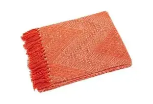 Recycled cotton throw terracotta - image 1