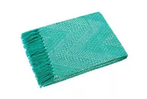 Recycled cotton throw turquoise - image 1