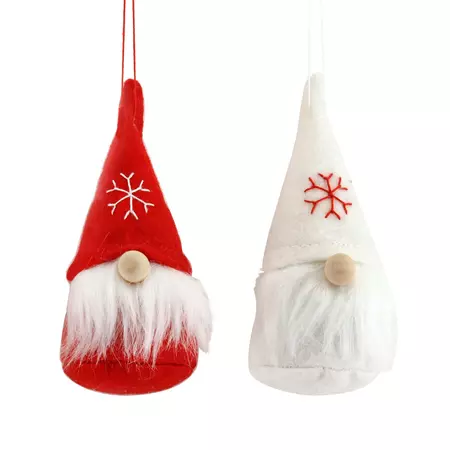 Red/White Fabric Nordic Santa Dec, 2as