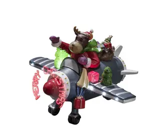 Reindeer Flying Aeroplane Light Up Christmas Decoration - image 2