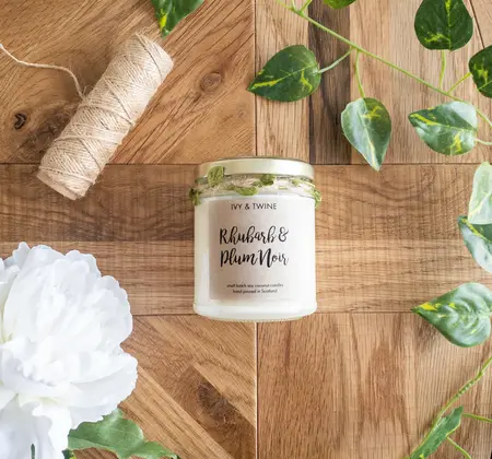 Rhubarb & Plum Noir Candle (190g) from Ivy & Twine - image 1