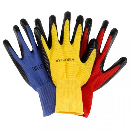 Ribbed Smart Grips - Triple Pack Gardening Gloves Large / Size 9