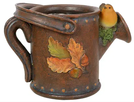 Robin Watering Can Planter Antique/Flower D