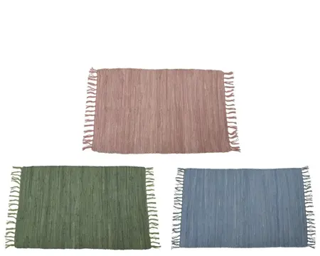 Rug cotton with fringes 3col ass
