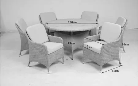 Sahara 6 Seat Dining Set - Round - image 2