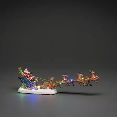 Santa in Sledge with Reindeer 10 LED B/O - image 2