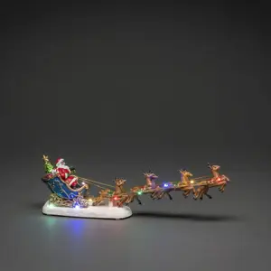 Santa in Sledge with Reindeer 10 LED B/O - image 2