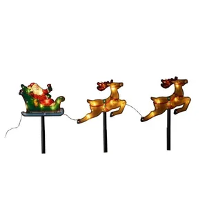 Santa Sleigh & Reindeer Christmas Stakes - image 1