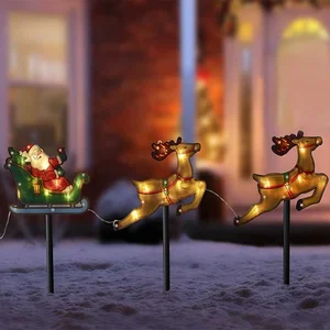 Santa Sleigh & Reindeer Christmas Stakes - image 2