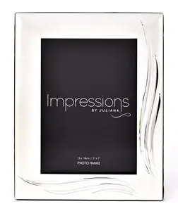 Satin S/P Photoframe - Grass Blade Design side/bottom 5"x7"