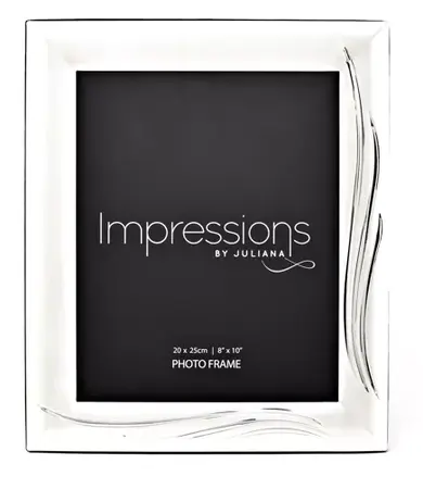 Satin Silver Plated Photoframe - Grass Blade Design 8"x10"