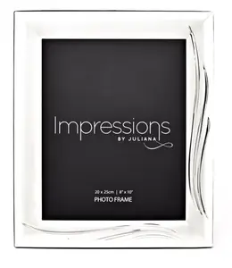 Satin Silver Plated Photoframe - Grass Blade Design 8"x10"