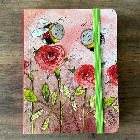 Scn18 Bees And Roses Small Chunky Notebook - image 1