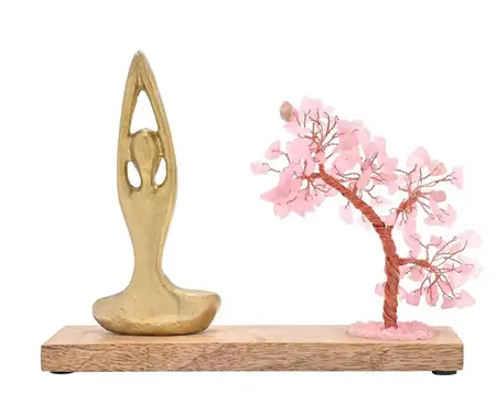 Serenity Gemstone Tree Yoga Ornament - Rose Quartz - image 2