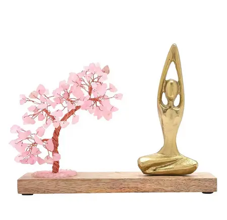 Serenity Gemstone Tree Yoga Ornament - Rose Quartz - image 1