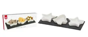 SERVING SET 4PCS ON SLATE PLAT