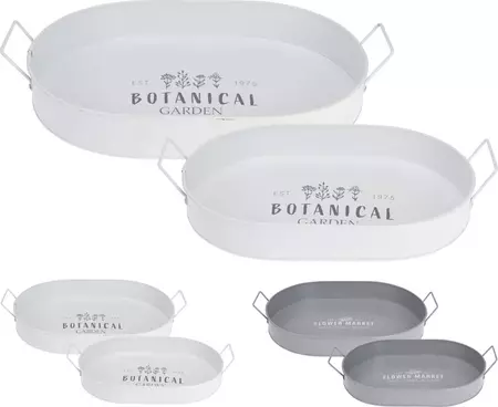 SERVING TRAY SET 2PCS 2ASS CLR