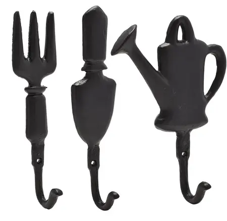 Set of 3 Country Living Cast Iron Wall Hooks - Garden Tools - image 2