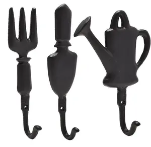 Set of 3 Country Living Cast Iron Wall Hooks - Garden Tools - image 2