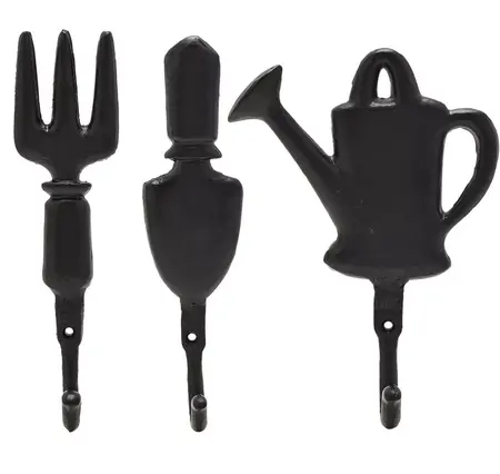 Set of 3 Country Living Cast Iron Wall Hooks - Garden Tools - image 1