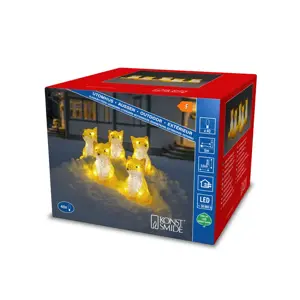Set of 5 Lit Acrylic Fox Christmas Decorations - image 3