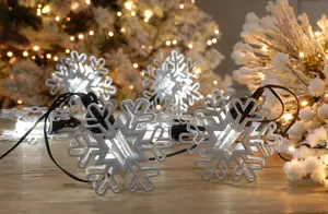 set of 6 snowfall snowflake string lights