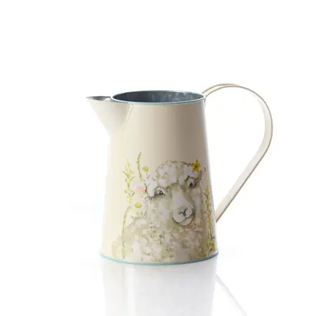 Sheep Floral Metal Jug Decorative Use Only - image 2