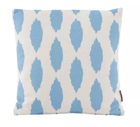 Sky Blue Leaf Square Scatter Cushion