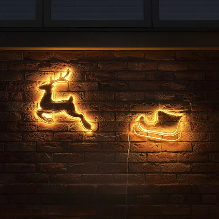 SMD Hanging Reindeer and Sleigh Silhouette
