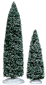 SNOWY JUNIPER TREE, LARGE & MEDIUM,  SET OF 2
