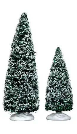 SNOWY JUNIPER TREE, MEDIUM & SMALL,  SET OF 2