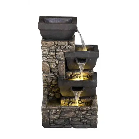 Solar Bowls on Stone Wall Water Feature - image 2