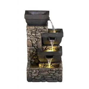 Solar Bowls on Stone Wall Water Feature - image 2